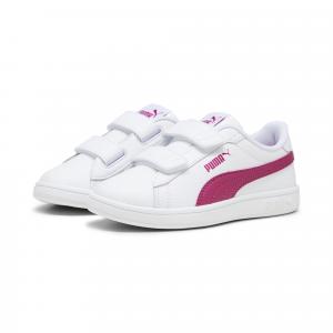 Dziecięce skórzane sneakersy Smash 3.0 V PUMA White Pinktastic Pink