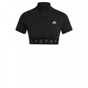 Top sportowy damski Adidas Crop Zip Tee sportowy krótki logo