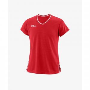 Koszulka tenisowa dziewczęca z krótkim rękawem Wilson Team II V-Neck