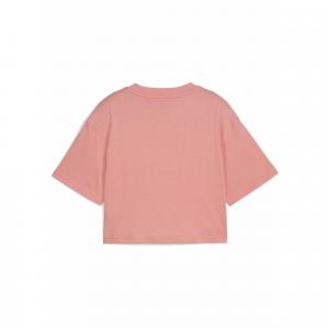 Młodzieżowa koszulka ESS z logo No. 1 o krótkiej długości PUMA Pink Fruit