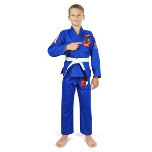 Kimono/Gi do BJJ dla dzieci Ground Game Ninja niebieskie