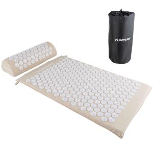 Mata z kolcami do akupresury z poduszką Tunturi Acupressure mat and pillow beż