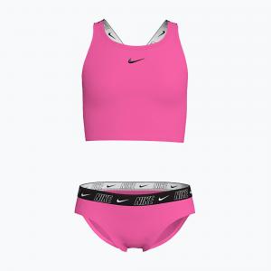 Strój pływacki dwuczęściowy dziecięcy Nike Logo Tape Crossback Midkini