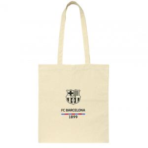 FC Barcelona torba na zakupy płóciennaTote Bag beżowa