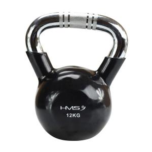 Kettlebell żeliwny pokryty winylem z chromowanym, radełkowanym uchwytem KTC HMS