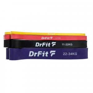 Taśmy oporowe do ćwiczeń na siłowni Power Band gumy fitness zestaw 4 szt. DrFit