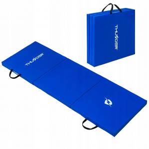 Materac gimnastyczny składany niebieski do ćwiczeń 180x60x5