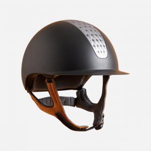 Kask jeździecki 520 szaro-brązowy