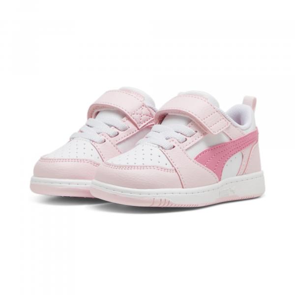 Sneakersy PUMA Rebound V6 Lo dla małych dzieci PUMA White Fast Pink Whisp Of