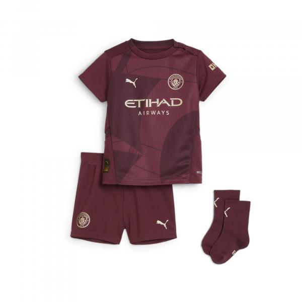 Strój Manchester City 24/25 dla małych dzieci PUMA Dark Jasper Red