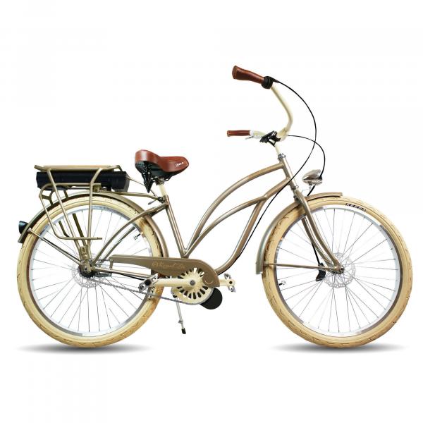 Rower elektryczny e-bike beach cruiser miejski damski Gold Mocca 26