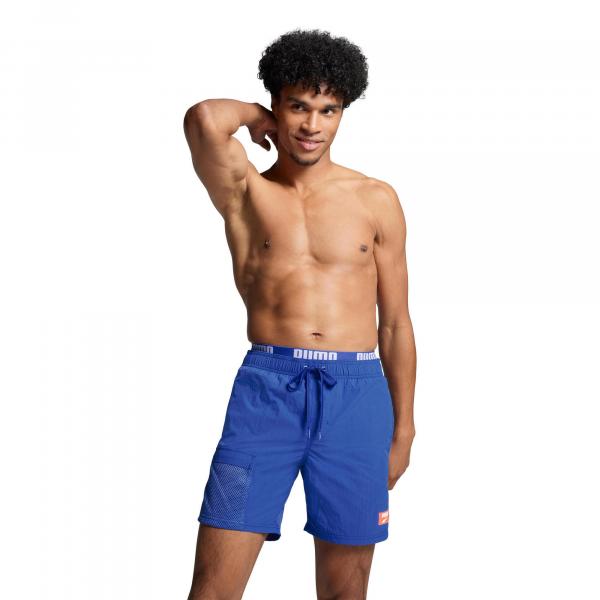 Kąpielówki męskie Puma, Utility Mid Shorts, Benjamin Blue