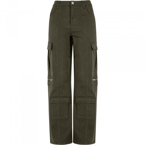 Spodnie Damskie Utility Twill Stretch Loose Cargo Trousers