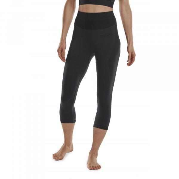 Legginsy sportowe zimowe 3/4 z wełną Merino CEP damskie