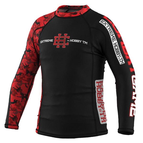 Koszulka sportowa dziecięca Rashguard do MMA EXTREME HOBBY RED WARRIOR