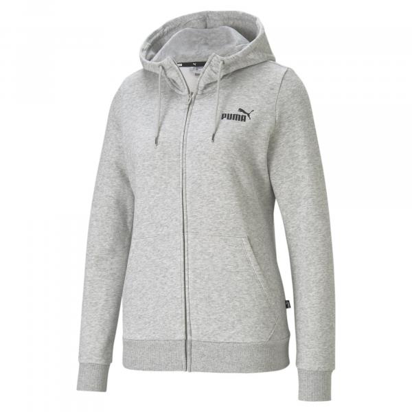 Damska rozpinana bluza z kapturem Essentials PUMA Light Gray Heather