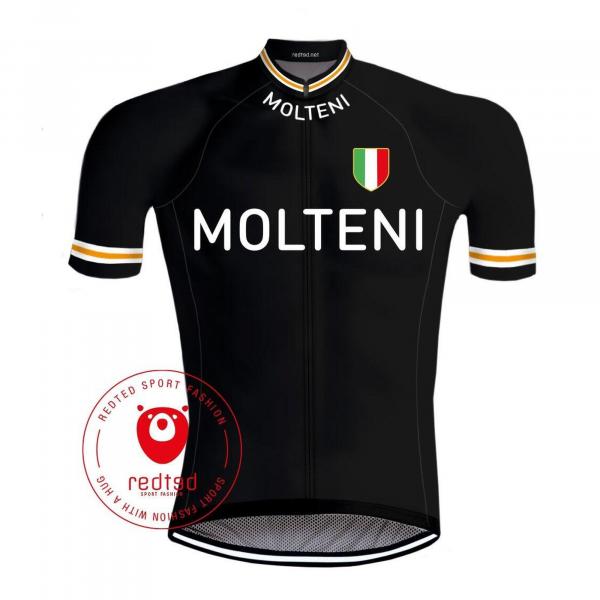 Camisola de ciclismo retro Preto Molteni - VERMELHO