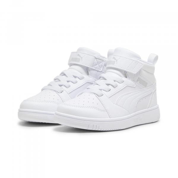 Dziecięce sneakersy Rebound V6 Mid PUMA White Cool Light Gray