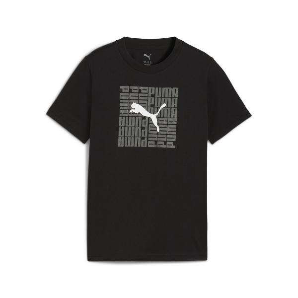 Młodzieżowa koszulka o kwadratowym kroju z grafiką PUMA Black