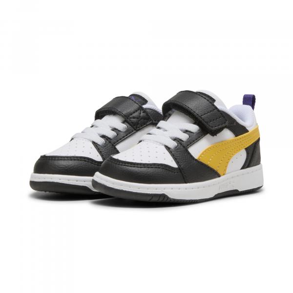 Sneakersy PUMA Rebound V6 Lo dla małych dzieci PUMA Black Yellow Sizzle White