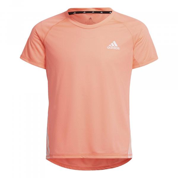 Koszulka z krótkim rękawem dla dzieci Adidas Aeroready Three Stripes Łosoś
