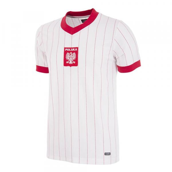 Koszulka piłkarska retro dla dorosłych Polska 1982 - Biała