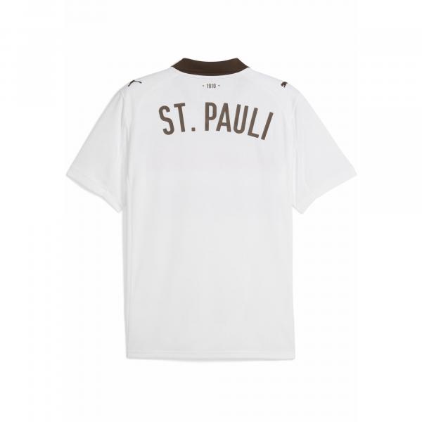 Męska koszulka wyjazdowa FC St. Pauli 25/26 PUMA White Espresso Brown