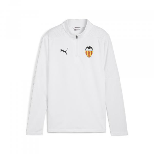 Młodzieżowa bluza treningowa z zamkiem 1/4 Valencia CF PUMA White