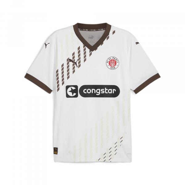 Męska koszulka wyjazdowa FC St. Pauli 24/25 PUMA White Espresso Brown