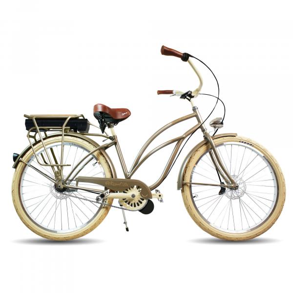 Rower elektryczny e-bike beach cruiser miejski damski Gold Mocca 28
