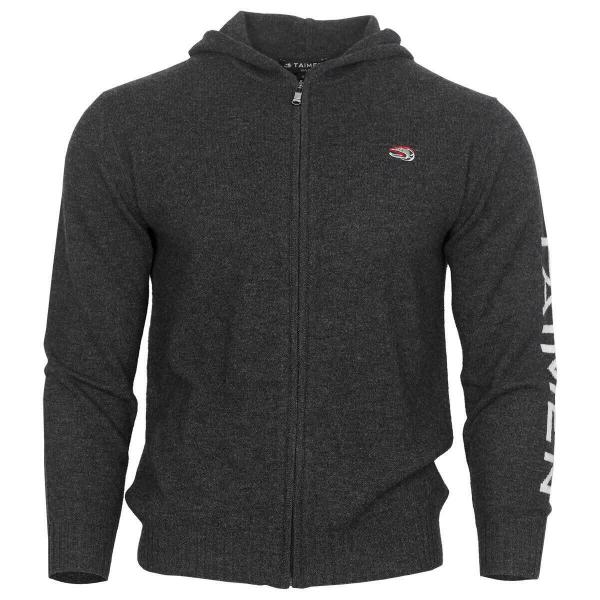 Bluza merino z zamkiem i kapturem Taimen - Ciemnoszara