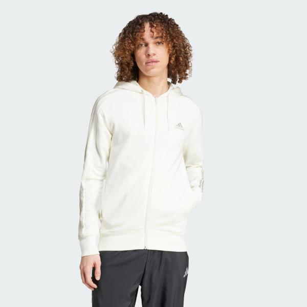 Essentials French Terry 3-Stripes Full-Zip Hoodie