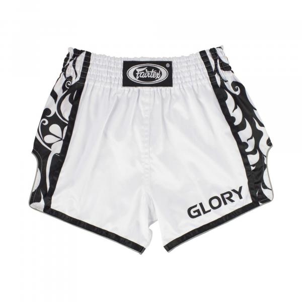 Spodenki Muay Thai Fairtex BSG3 Glory Białe/Czarne M