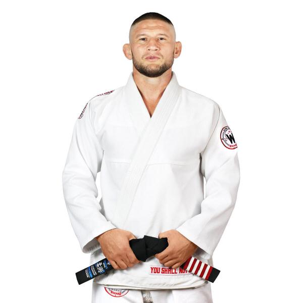 Kimono do brazylijskiego jiu jitsu Ground Game Wizard białe