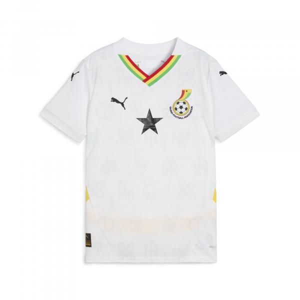 Młodzieżowa koszulka domowa Ghana 2025 PUMA White Pelé Yellow