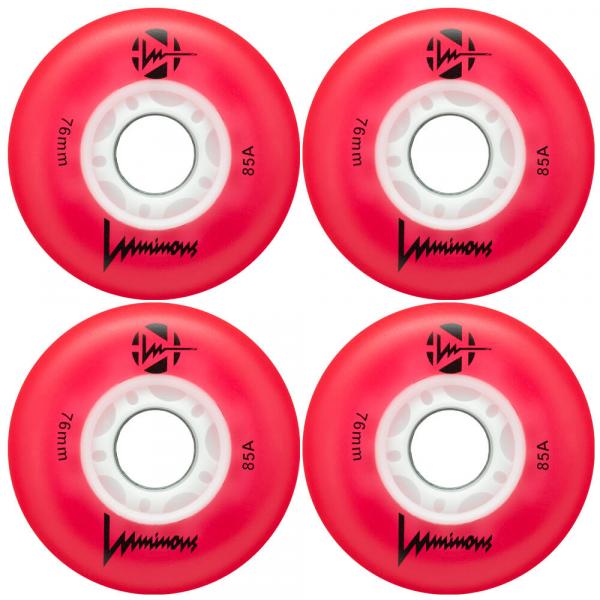 4 kółka do rolek fitness Luminous LED 76mm/85a świecące