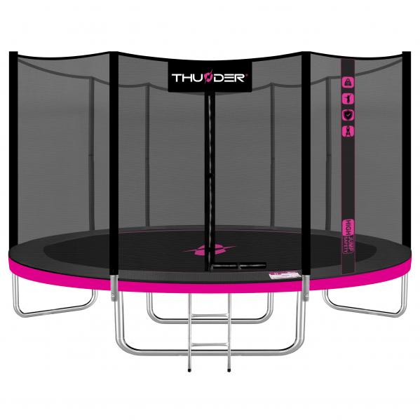 Trampolina ogrodowa do skakania THUNDER OUTSIDE PRO 14FT PINK