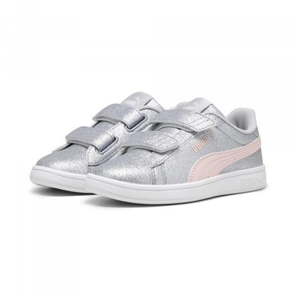 Dziecięce sneakersy Smash 3.0 Glitz Glam PUMA Glacial Gray Frosty Pink