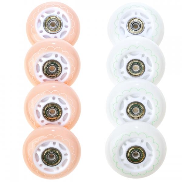 8x Świecące kółka LED do rolek Raven Mireia 64mm PU