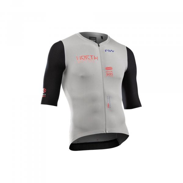 Koszulka rowerowa NORTHWAVE Extreme Evo Jersey UPF50 Slim jasny szary