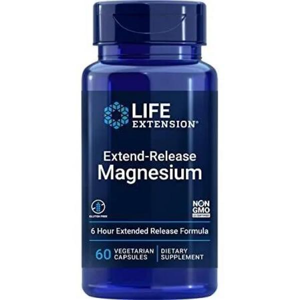 Magnez o Przedłużonym Uwalnianiu Life Extension 60 kapsułek roślinnych