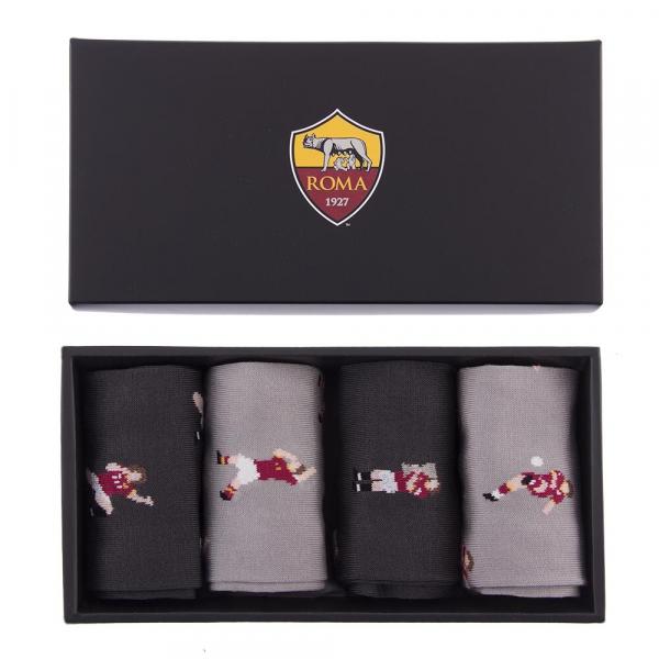 Zestaw skarpetek casual dla dorosłych - Dorosły - AS Roma - Czarny