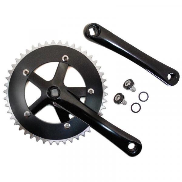 Aluminiowa korba szosowa P2R Fixie 3.30 165 mm 46D. D130 mm (Singlespeed)