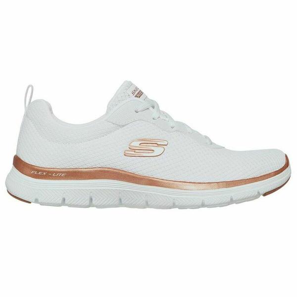 Obuwie Sportowe Damskie Skechers Mesh Lace-Up W Biały