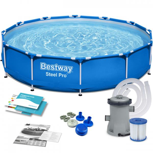 Basen ogrodowy stelażowy 366 x 76 cm 7w1 Bestway 56681