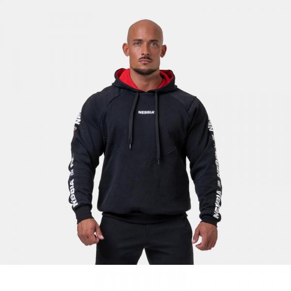 Bluza fitness z kapturem męska Nebbia Black