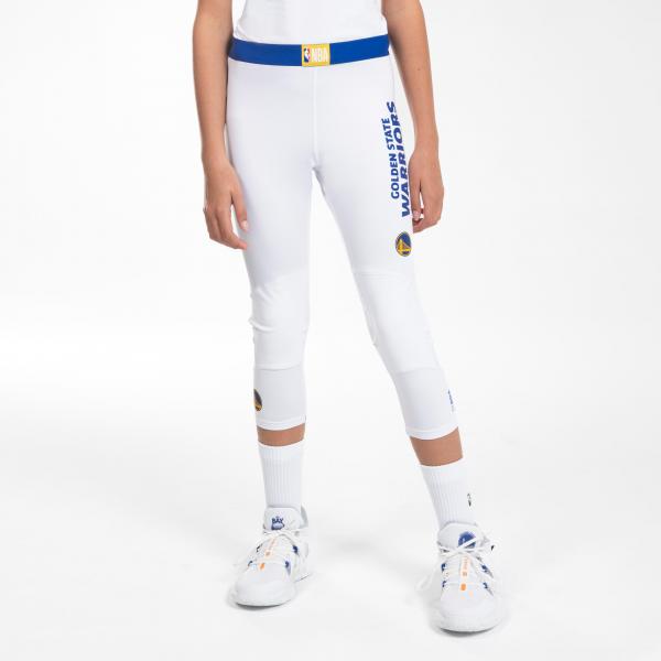 Legginsy 3/4 do koszykówki dla dzieci Tarmak NBA 500 Golden State Warriors