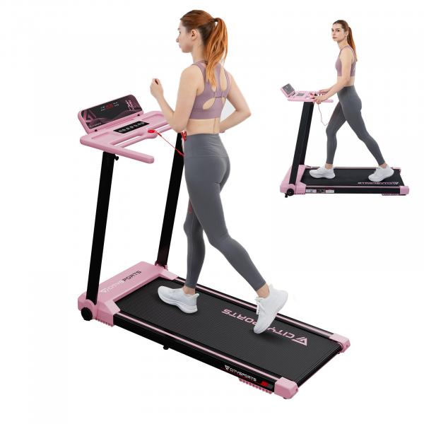 Bieżnia składana CITYSPORTS WP9, 1400 W, aplikacja, Bluetooth, 1-12 km/h, różowy