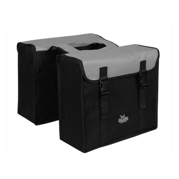 Podwójna Torba Na Rower 34 Litry 37 X 33 X 14 Cm (2X) - Czarny / Srebrny