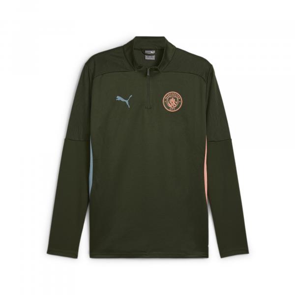 Męska bluza treningowa Manchester City z zamkiem 1/4 PUMA Myrtle Bold Blue Green